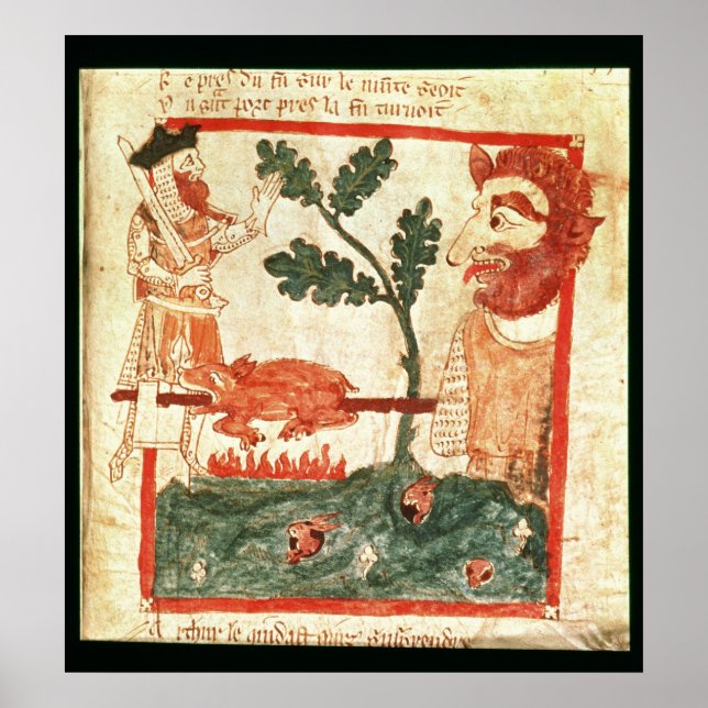 Arthur trifft auf das Riesenrösten eines Schweins  Poster (Vorne)