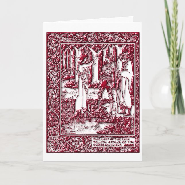 Arthur und die Dame der See-Gruß-Karte Karte (Vorderseite)