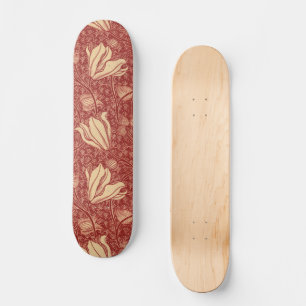 Arthur Wilcock The Lily Vintage Floral Rot Muster Skateboard