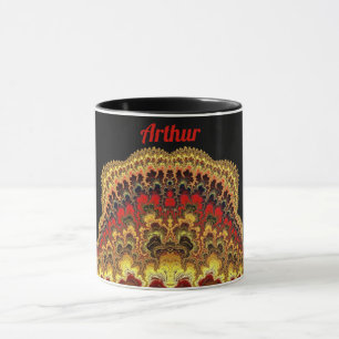 ARTHUR ~ Zany Pattern ~ Rot Gelb und Schwarz Tasse
