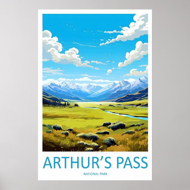 Arthurs Pass Ski Park Reise National Plakat (Vorne)