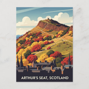 Arthur's Seat Edinburgh Schottland Vintage Reise Postkarte