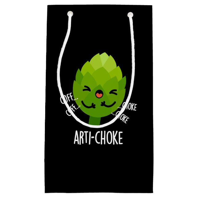 Arti-choke Funny Veggie Artichoke Pun Dark BG Kleine Geschenktüte (Vorderseite)