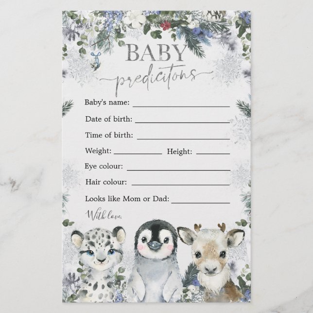 Artic Animal Winter Onederland Baby Vorhersagen (Vorderseite)