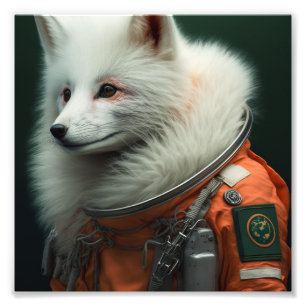 Artic Fox Astronaut Fotodruck