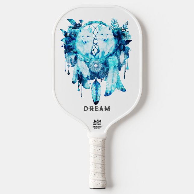 Artic Fox Dreamcatcher Ice Blue Floral Pickleball Schläger (Vorderseite)