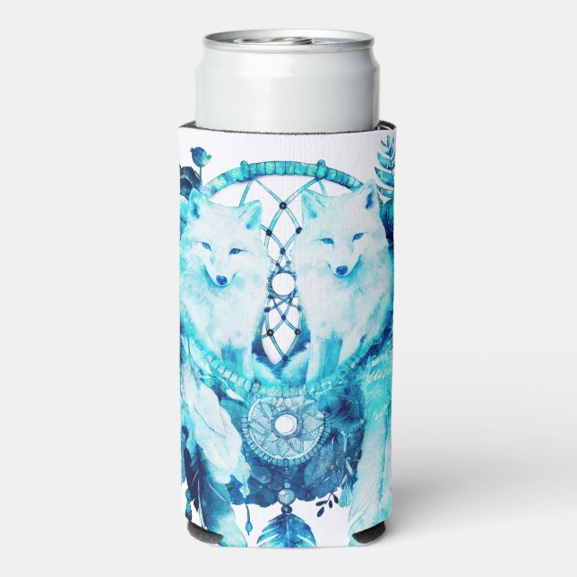 Artic Fox Dreamcatcher Ice Blue Floral Selters Dosenkühler (Seltzer Rückseite)