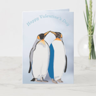 Artic King Penguin Valentines Feiertagskarte