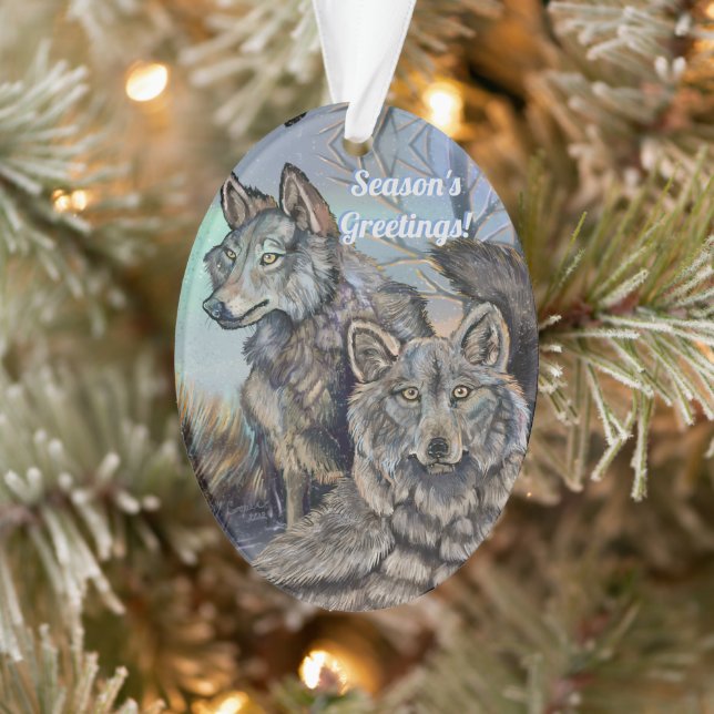 Artic Wolves Wintery Ornament (Baum)