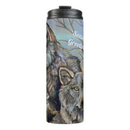 Artic Wolves Wintery Thermosbecher