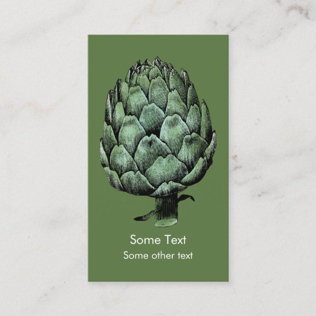 Artichoke Business Cards - Grüne pflanzliche Leben Visitenkarte (Vorderseite)