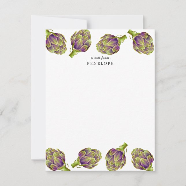 Artichoke Flat Note Card Mitteilungskarte (Vorderseite)