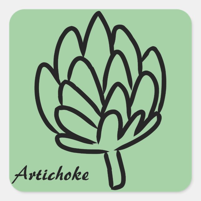 Artichoke Gemüseglockenartischocken essbare Blume Quadratischer Aufkleber (Vorderseite)
