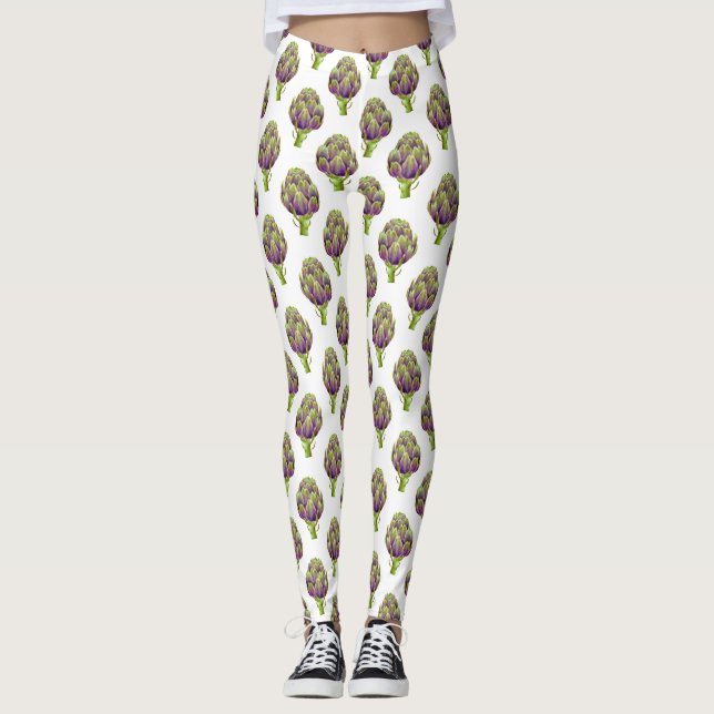 Artichoke Lila Pattern Leggings (Vorderseite)