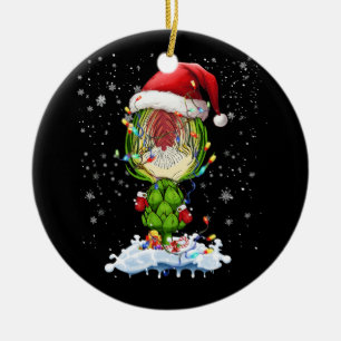 Artichoke Lover Lighting Xmas Santa Artichoke Chri Keramik Ornament