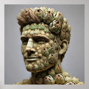 Artichoke Man - Gemüses Inspiriertes Portrait Ar Poster