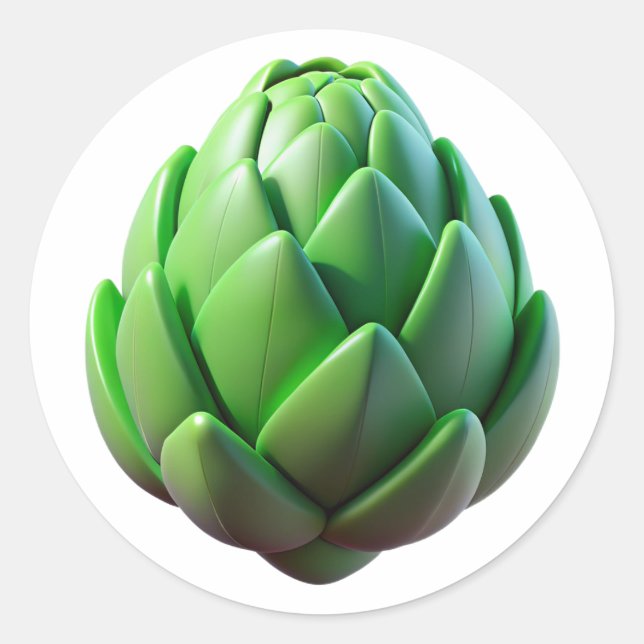 Artichoke Plastic 3D - Glossarosserie Runder Aufkleber (Vorderseite)