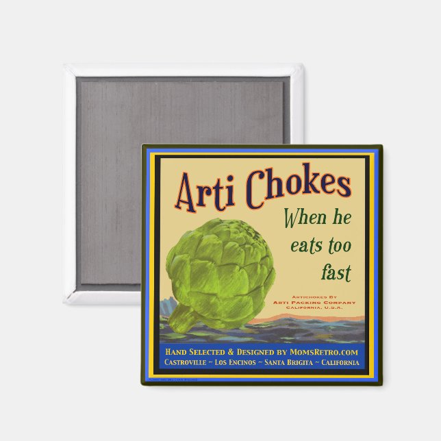 Artichoke Vintag Crate Art Magnet (Vorderseite/Rückseite)