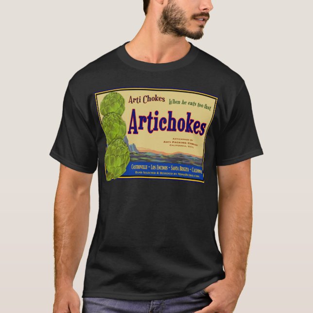 Artichoke Vintag Label Art T - Shirt (Vorderseite)