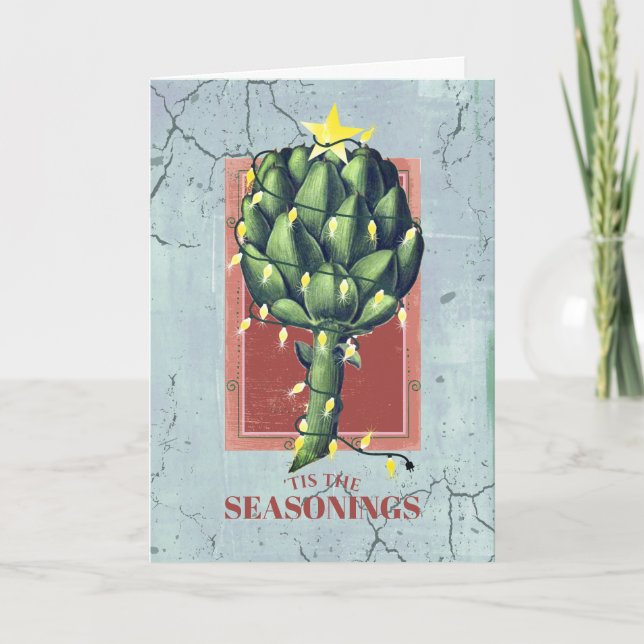 Artichos Weihnachtslicht Koch Catering Verkäufer Feiertagskarte (Vorderseite)