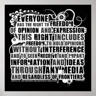 Artikel 19 Zitat (B&W) Poster