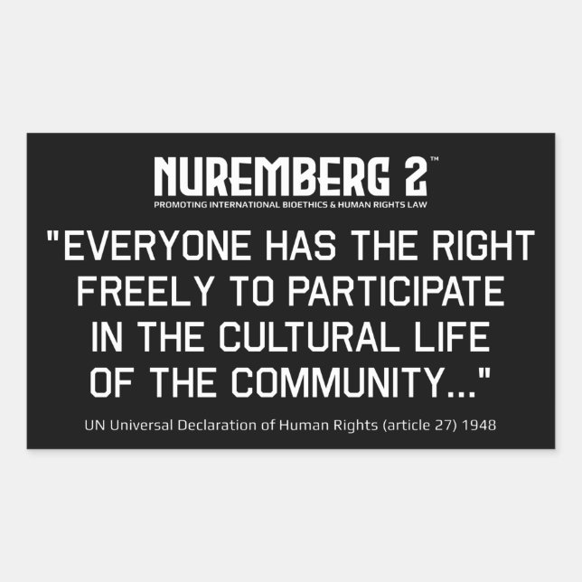 Artikel 27 Erklärung der Menschenrechtskleber Rechteckiger Aufkleber (Vorderseite)