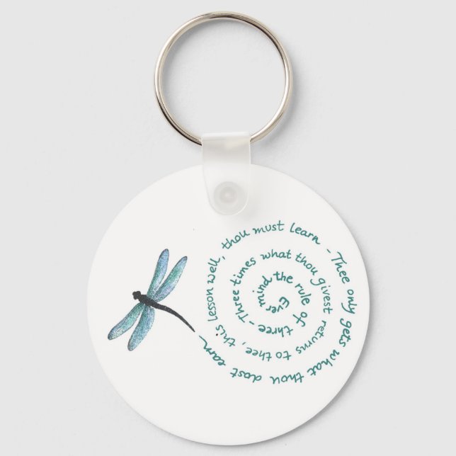 Artikel 3 - Hexengesetz - Rede von Wiccan Schlüsselanhänger (Vorderseite)