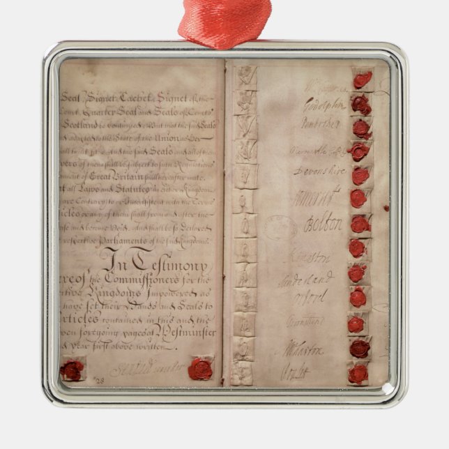 Artikel der Gewerkschaft zwischen England und Silbernes Ornament (Vorne)