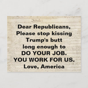 Artikel I Verfassungs-Kongress tun Ihre Aufgabe Postkarte