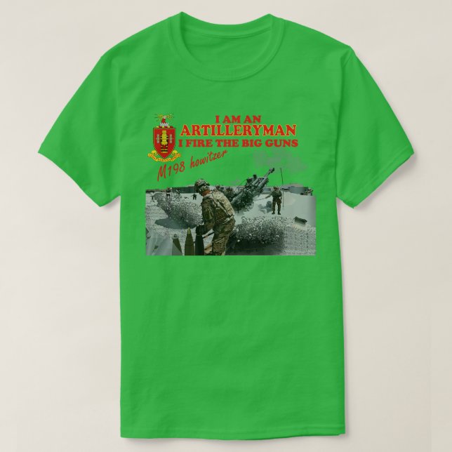Artillerie M198 Howitzer I bin Artilleryman I Fir T-Shirt (Design vorne)