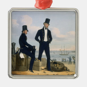 Artilleristen, Boatswains und Tischler, überziehen Silbernes Ornament