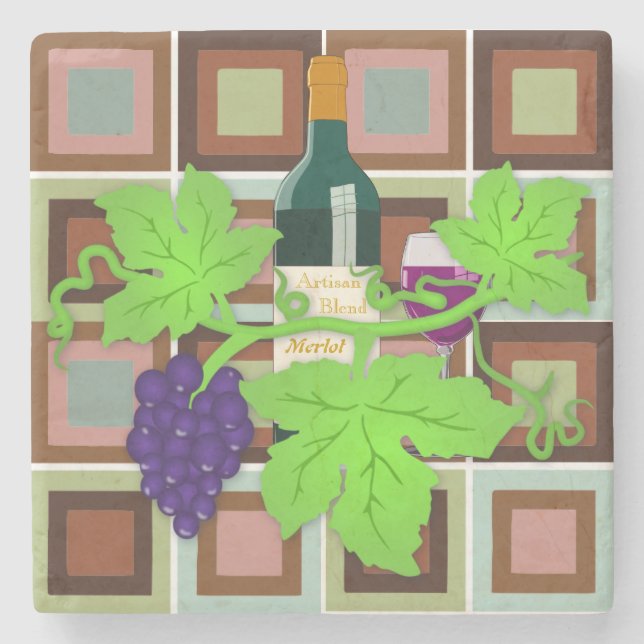 Artisan Blend Merlot Steinuntersetzer (Vorderseite)