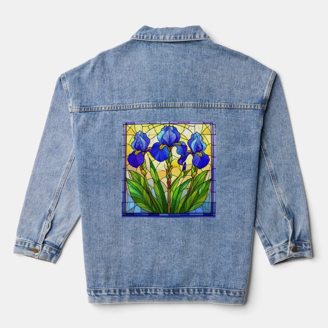 Artisan Blue Iris gesteinigtes Glas Denim Jacket Jeansjacke (Rückseite)