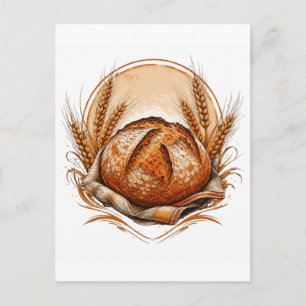 Artisan-Brot mit Sauerteig Traditioneller Bäcker R Postkarte