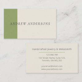 Artisan Business Card Sage Minimalist Maker Card Visitenkarte