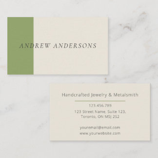 Artisan Business Card Sage Minimalist Maker Card Visitenkarte