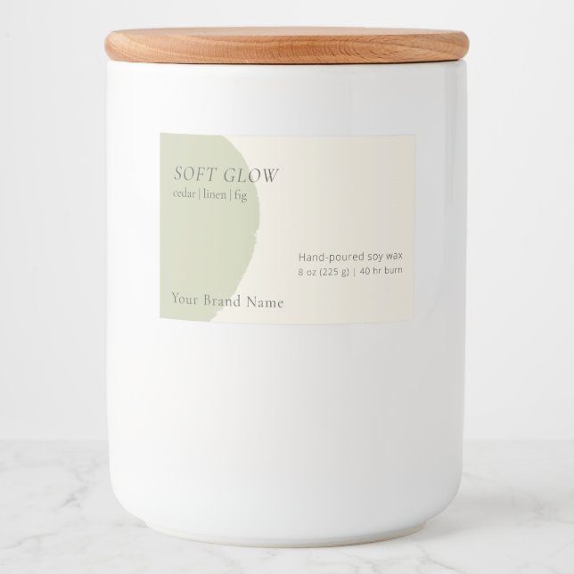 Artisan Candle Label Sage Modern Side-Bleed Wrap Lebensmitteletikett (Vorderseite)