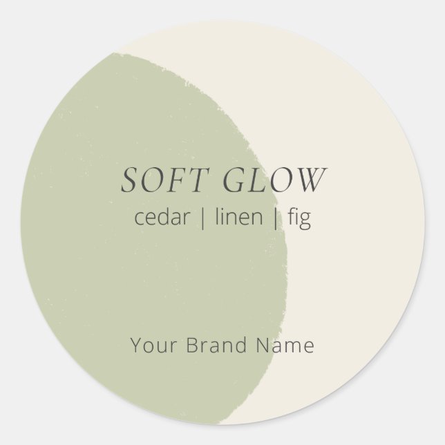 Artisan Candle Lid Sage Minimalist Scent Sticker (Vorderseite)