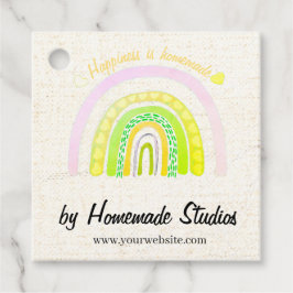 Artisan Canvas Rainbow 'Happiness is Homemade'  Geschenkanhänger