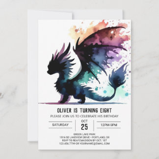 Artisan Dragon Birthday Digital Einladung