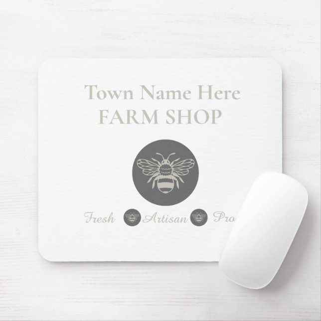 Artisan-Farm-Shop- oder Bauernmarkt-Bienen-Logo  Mousepad (Mit Mouse)