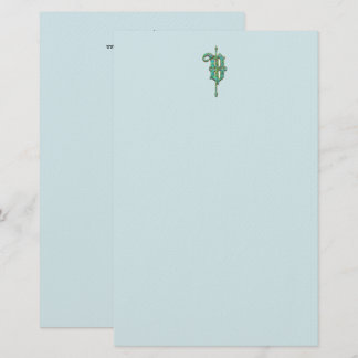 Artisan Monogram / Green Garden Felt Stationery Briefpapier