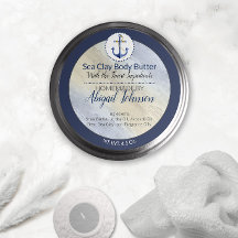 Artisan Nautical Beach Sea Clay Body Butter Label
