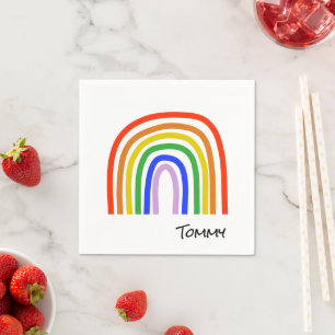 Artisan Rainbow Kids NAME Colorful Birthday Serviette