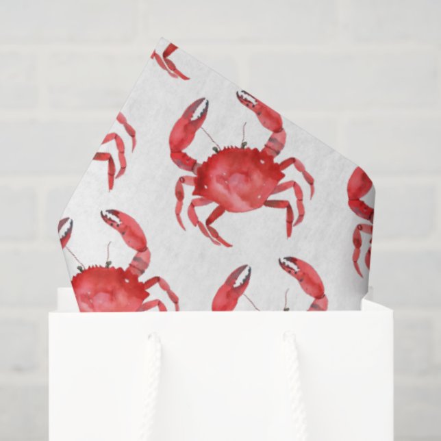 Artisan Red Crab Coastal Colorful Travel Fun Seidenpapier (Geschenktüte)