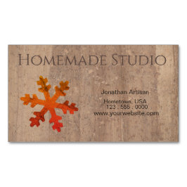 Artisan Rustic Christmas Magnetische Visitenkarte