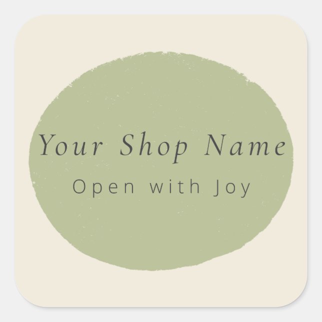 Artisan Sage Stone Custom Name Packaging Sticker   (Vorderseite)