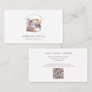 Artisan Wasserfarbe-Bäcker-Dessert-Caterer QR-Code Visitenkarte