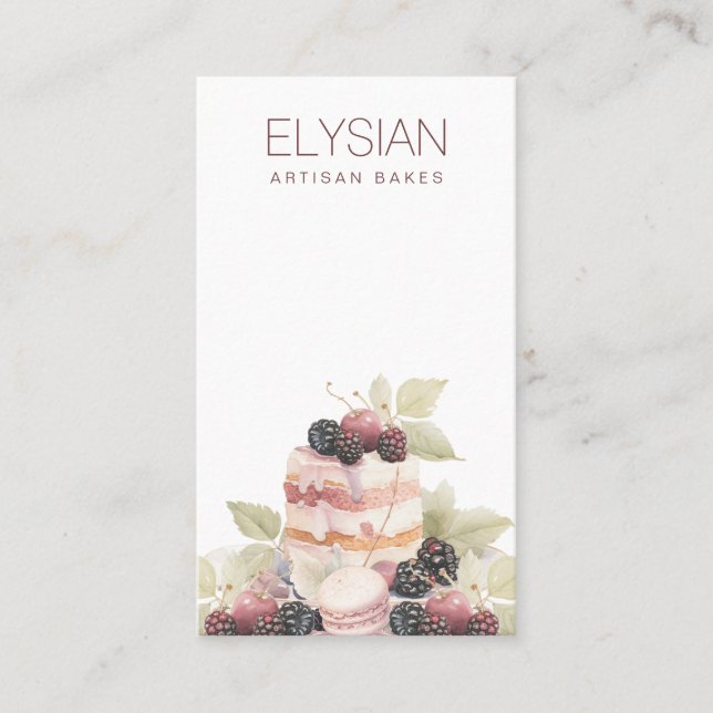 Artisan Watercolor Baker Bakery Konditorei Koch Visitenkarte (Vorderseite)