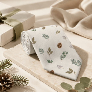 Artisan Winter Botanical Elegant Sage Green Herren Krawatte
